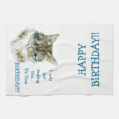 Maine Coon Cat HAPPY Birthday handdoek (Horizontaal)