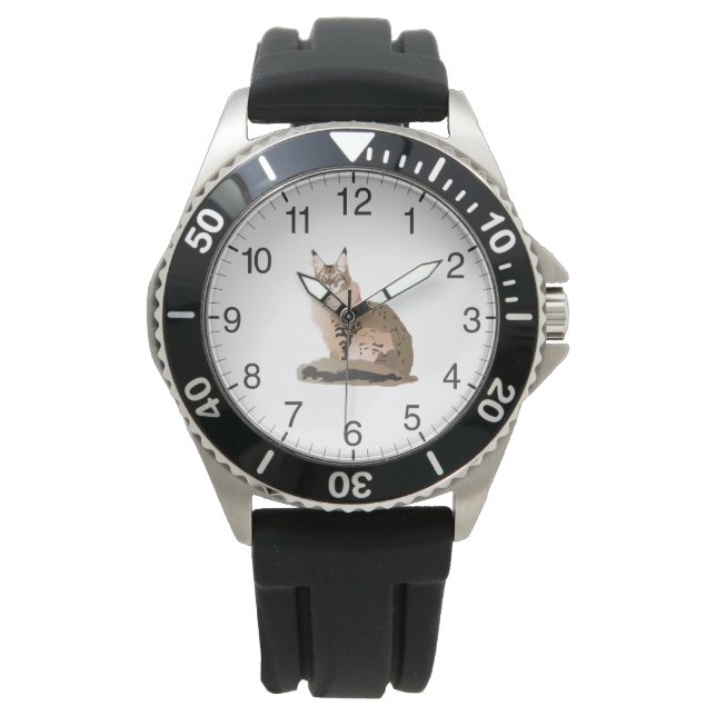 Maine Coon Cat Horloge (Voorkant)