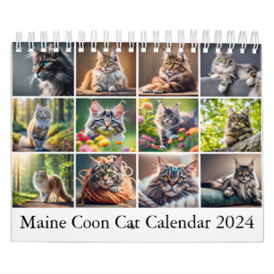 Maine Coon Cat Kalender Digitale AI Verf