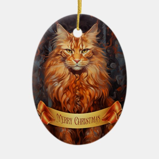 Maine Coon cat Keramisch Ornament (Voorkant)