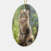 Maine Coon cat Keramisch Ornament (Links)
