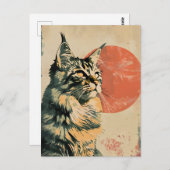 Maine Coon Cat  Kunst Briefkaart (Voorkant / Achterkant)