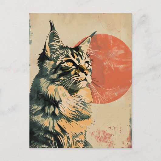 Maine Coon Cat  Kunst Briefkaart (Voorkant)