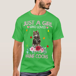 Maine Coon Cat Lover Gift is gewoon een meisje dat T-shirt