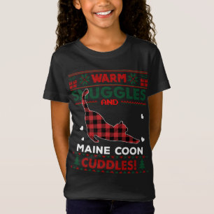 Maine Coon Cat Lover Leuke Kat Xmas Lelijke Kerstm T-shirt