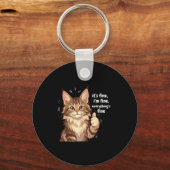Maine Coon Cat Meme It's Fine I'm Fine Everything' Sleutelhanger (Voorkant)