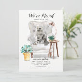 Maine Coon Cat Moving Announement Aankondiging (Staand voorkant)