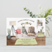 Maine Coon Cat Moving Announement Kaart (Staand voorkant)