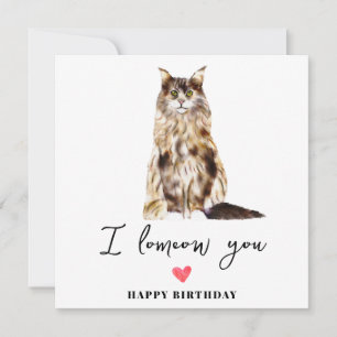 Maine Coon Cat Mum Puppy Pets Birthday Kaart