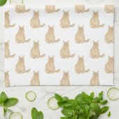 Maine Coon Cat (Oranje) Theedoek (Gevouwen)