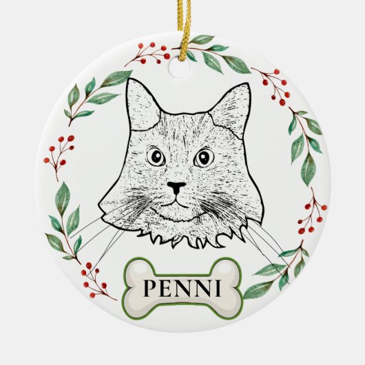 Maine Coon Cat Personalized Keramisch Ornament (Voorkant)