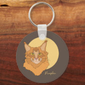Maine Coon Cat Sleutelhanger (Voorkant)
