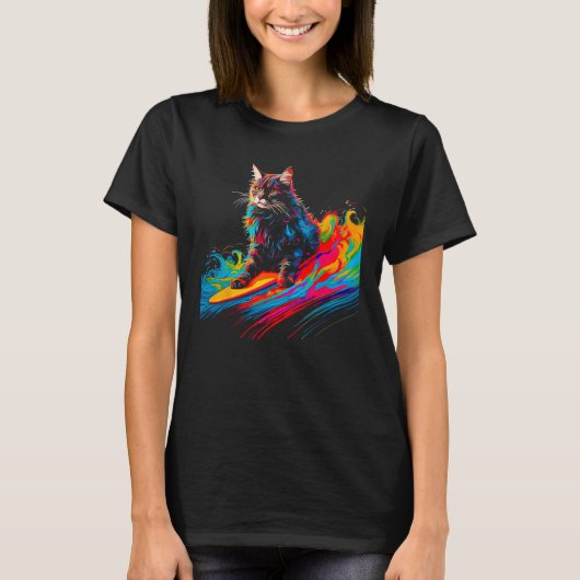 Maine Coon Cat Surf 1 T-shirt (Voorkant)