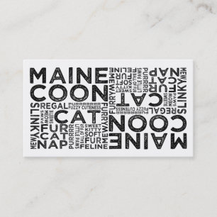 Maine Coon Cat Typografie Visitekaartje