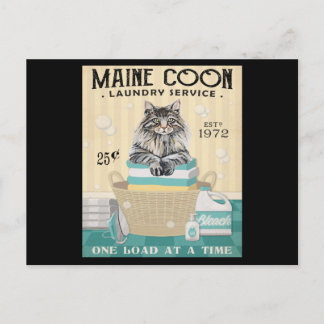 Maine Coon Cat Wasmachine Bedrijf 2 Briefkaart