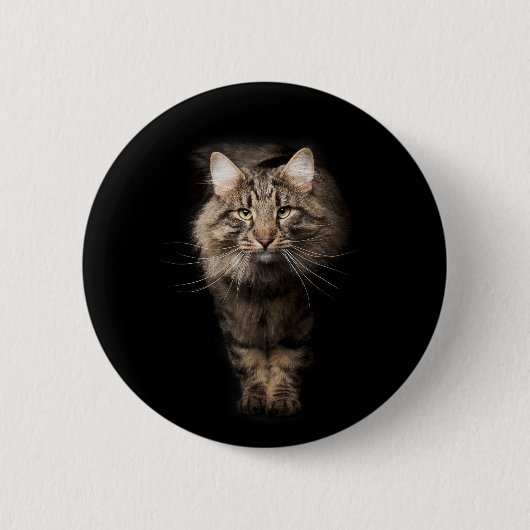Maine Coon Cat zwart Ronde Button 5,7 Cm (Voorkant)