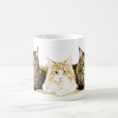Maine Coon Cats Kittens, Modern Cat Art Coffee Mok (Center)