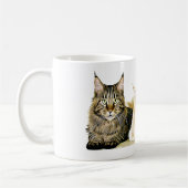 Maine Coon Cats Kittens, Modern Cat Art Coffee Mok (Links)