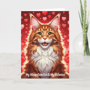 Maine Coon Chat Valentine Purr Carte de vacances p