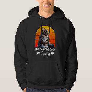 Maine Coon Eigenaar CRAZY MAINE COON LADY Cat Momm Hoodie