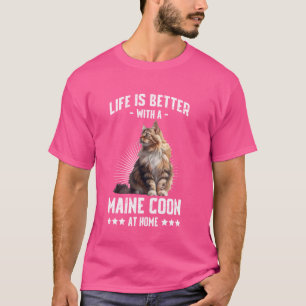 Maine Coon Eigenaar LEVEN IS BETER MET MIJN MAINE  T-shirt