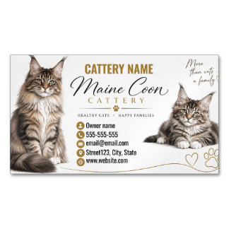Maine Coon Fokkerij Kat Fokker Magnetisch Visitekaartje