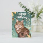 Maine Coon Gefeliciteerd Briefkaart (Staand voorkant)