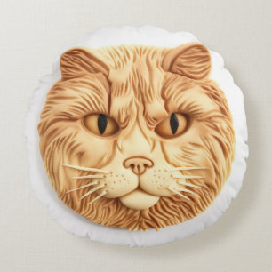 Maine Coon Kat 3D Geïnspireerd Rond Kussen