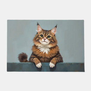 Maine Coon Kat Deurmat Kunst