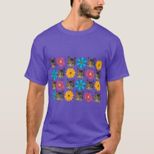 maine coon kat en bloem grappig cute gezichtsmaske t-shirt