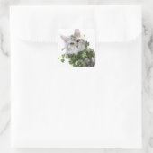 Maine Coon-kat en ornament van vis Vierkante Sticker (Tas)