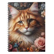 Maine Coon Kat en Roze Rozen Kat Liefhebbers