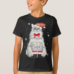 Maine Coon Kat Kerstboom Kerstmis Mam Papa Cadeaus T-shirt