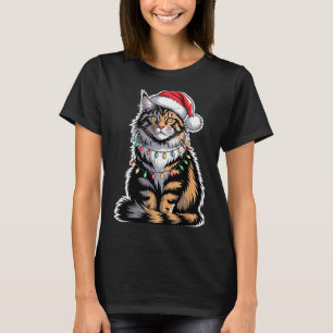Maine Coon Kat Kerstmis Xmas Kitten Kitty Liefhebb T-shirt