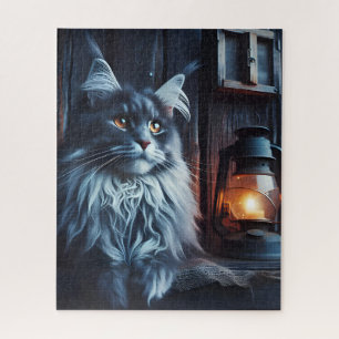 MAINE COON KAT KUNST PUZZEL LEGPUZZEL