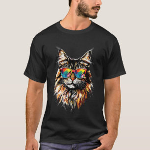 Maine Coon Kat met Zonnebril Schattige Maine Coon  T-shirt