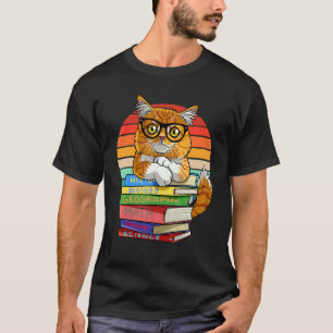 Maine Coon Kat Terug naar school Boekenwurm T-shirt