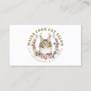 Maine Coon kat trim salon huisdier spa Visitekaartje