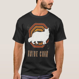 Maine Coon Kat Vintage Retro Klassiek Dierenliefde T-shirt