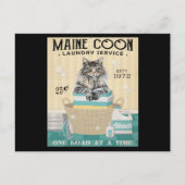 Maine Coon Kat Wasmachine Bedrijf 2 Briefkaart (Voorkant)