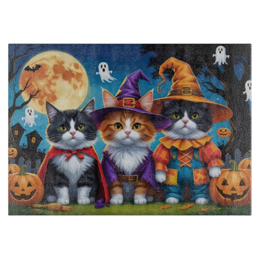 Maine Coon Katten Pompoen Halloween Grappig Snijplank (Voorkant)