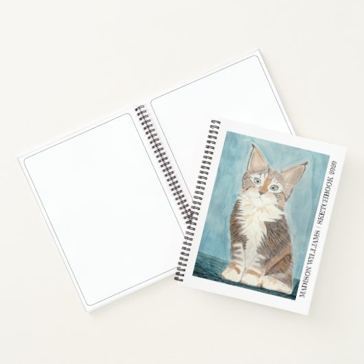 Maine Coon laat je kunstwerk schetsenBoek Notitieboek (Binnen)