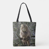 Maine Coon Long-hair Tabby Cat Tote Bag (Achterkant)