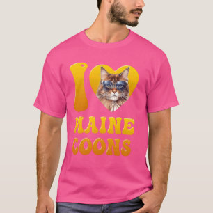 Maine Coon Lovers I LOVE MAINE COONS Eigenaren Mai T-shirt