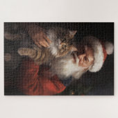 Maine Coon Met Sinterklaas Feestelijke Kerstmis Legpuzzel (Horizontaal)
