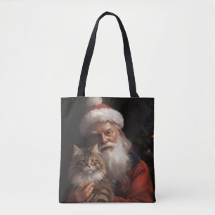 Maine Coon met Sinterklaas Festive Kerst  Draagtas