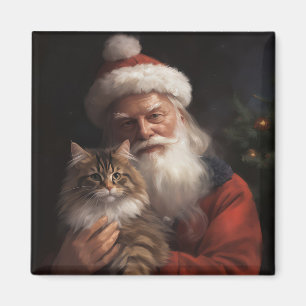 Maine Coon met Sinterklaas Festive Kerst Magneet