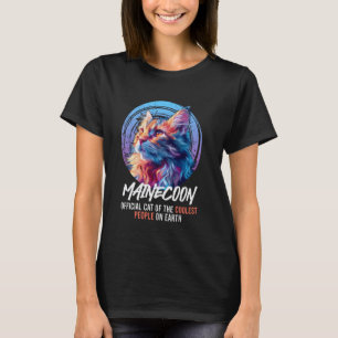 Maine Coon OFFICIELE KAT VAN DE COOLSTE MENSEN Vin T-shirt