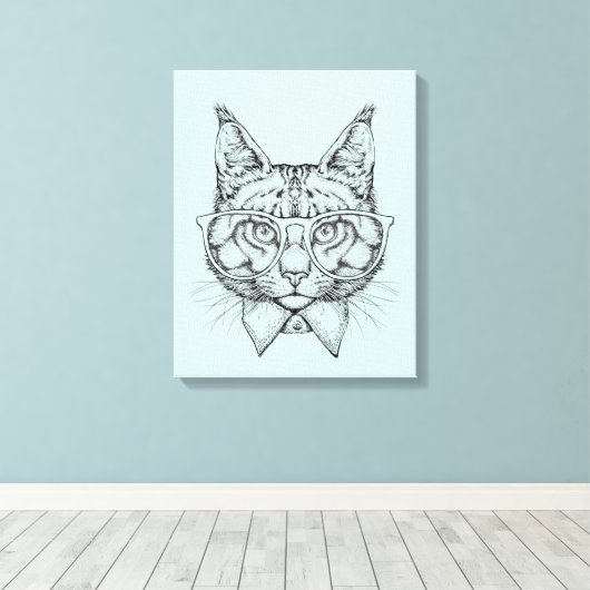 Maine Coon Portrait Canvas Afdruk (Insitu (Houten vloer))