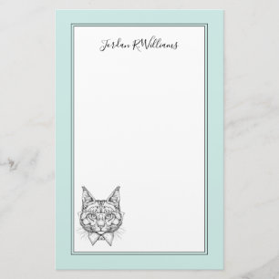 Maine Coon Portrait Jouw namen toevoegen Briefpapier